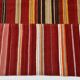 Red & Green Striped Pattern Turkish Kilim Rug, 270x383Cm