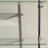 Glass and chrome metal shelf, store display