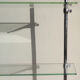 Glass and chrome metal shelf, store display