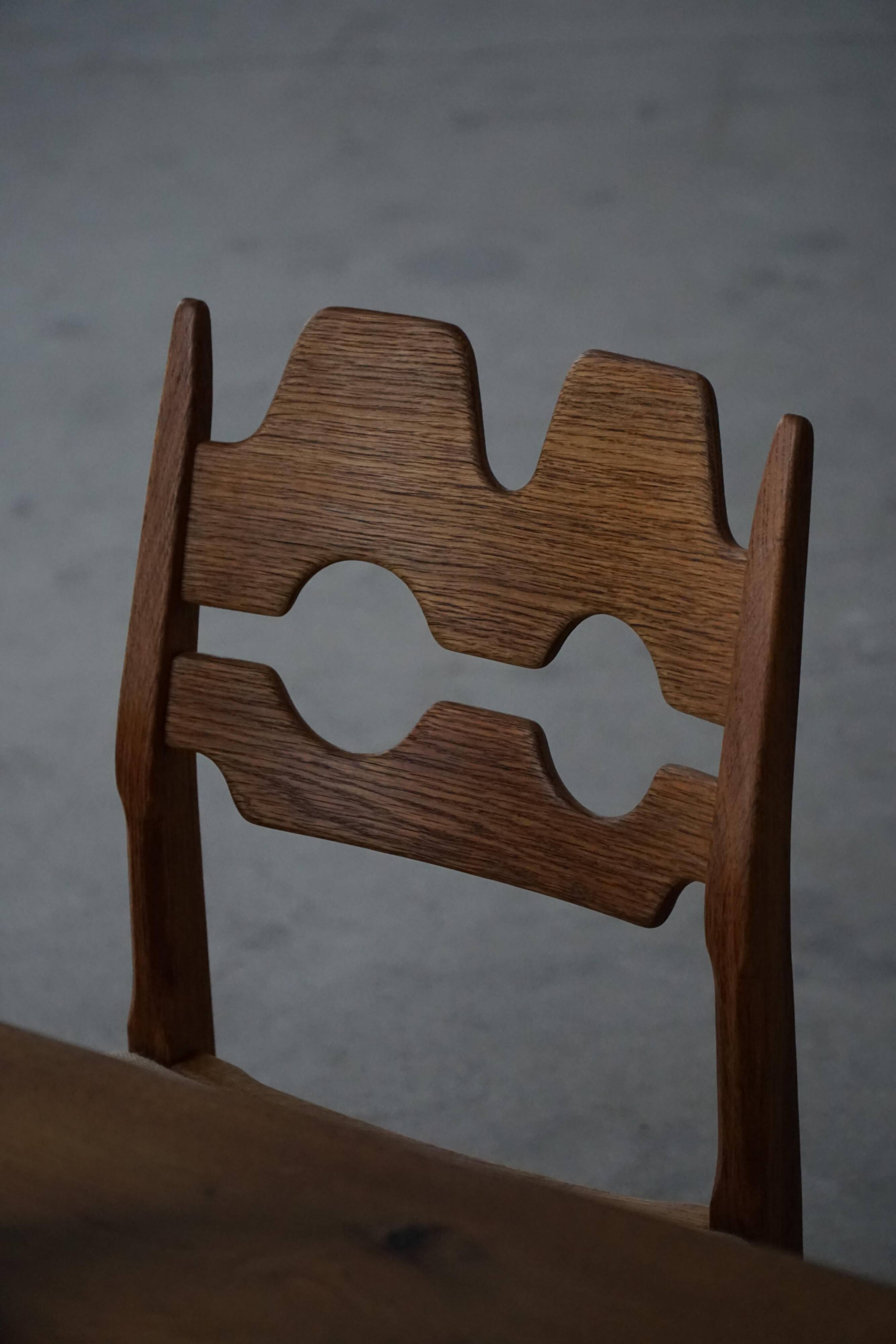 Set of 8 Razorblade chairs in oak and jute by Henning Kjærnulf, 1960s