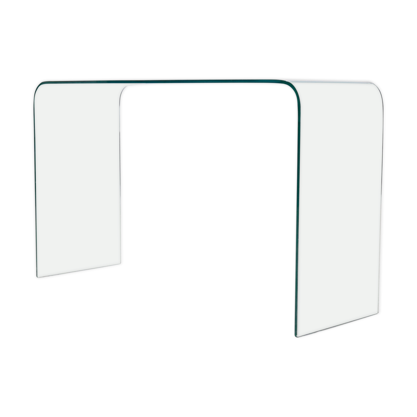 Italian Modern Glass Waterfall Console Table 1980s