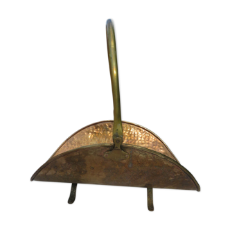 Porte bûches en cuivre