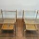 Pair of neoclassical side tables in steel and brass by Maison Jansen.
