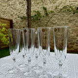 Lot of 6 Cristal d'Arques Auteuil champagne glasses.