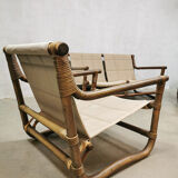 Vintage bamboo rattan lounge set