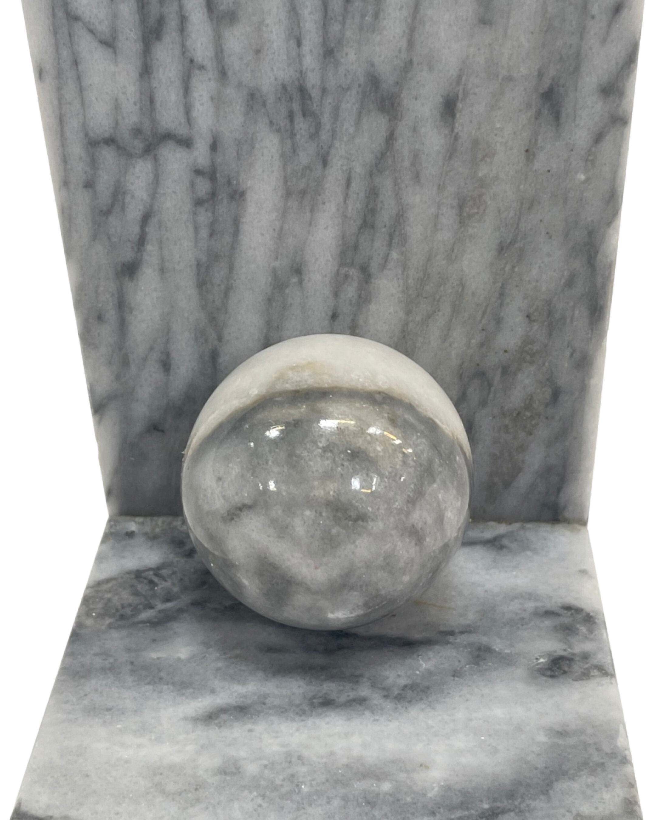 Vintage bookends marble 80s design bookend