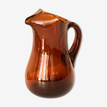 Amber blown glass decanter from 1950