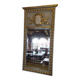 gray and gold patinated trumeau mirror