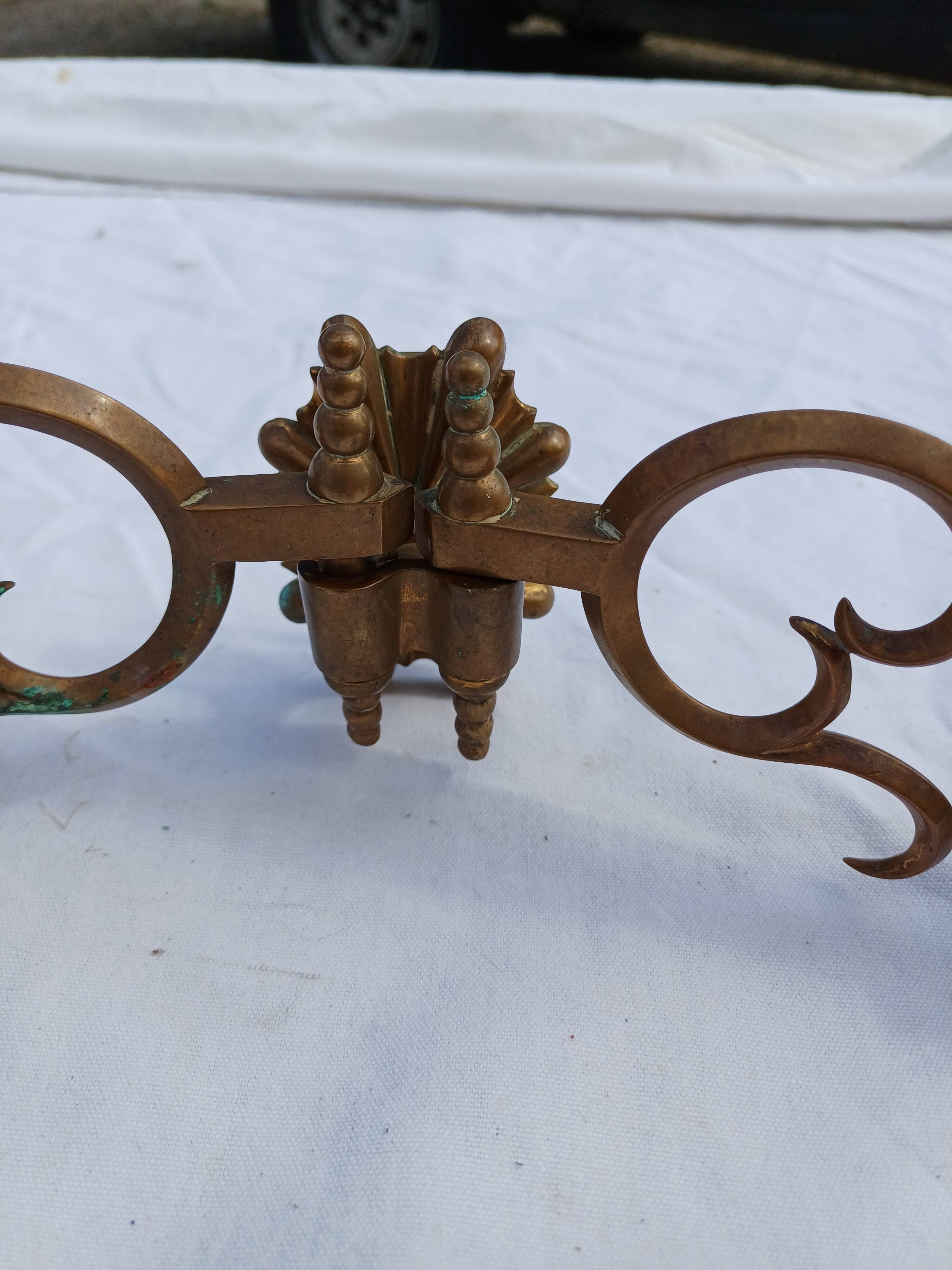 Pair of Bronze Candlesticks with 2 Arms of Lights