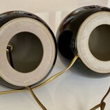 Paire de lampe à panse noires émaillées 1970