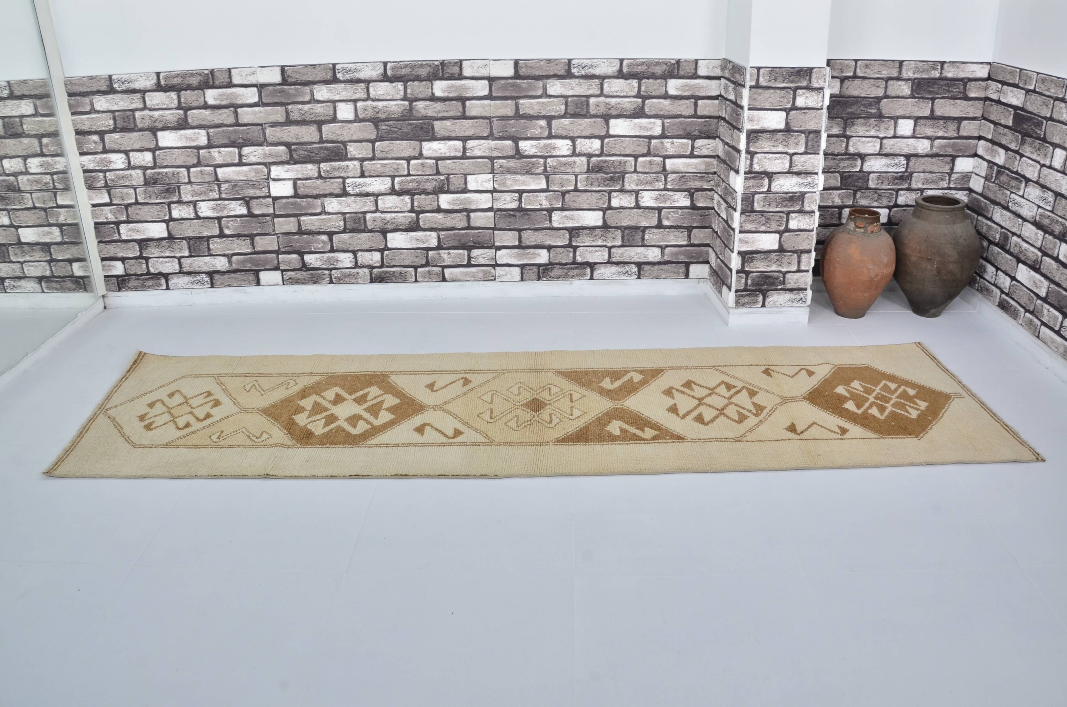 White Tribal Oushak Turkish Runner sku 2071