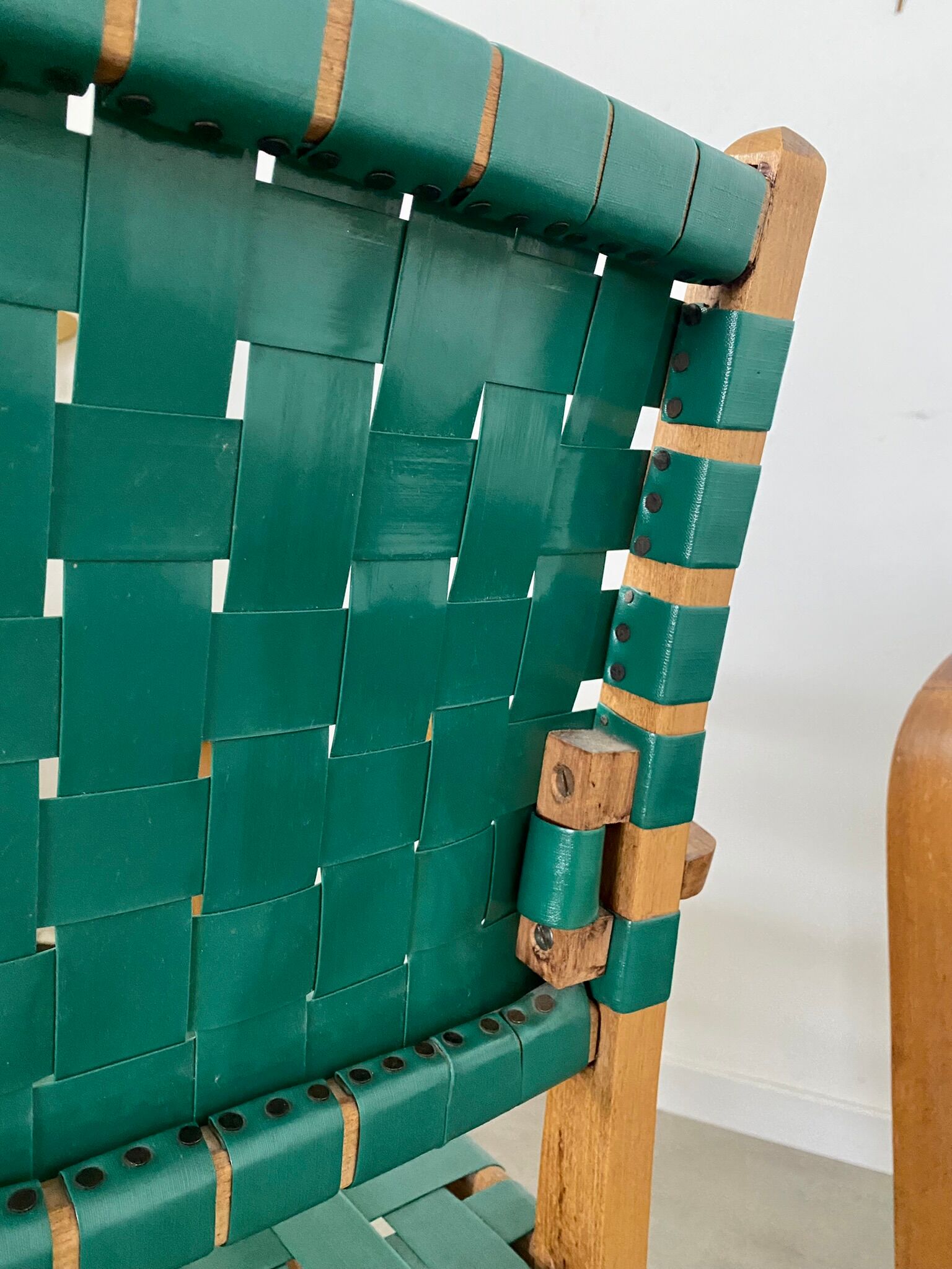 2 armchairs bridge vintage year 50 wood and vinyl