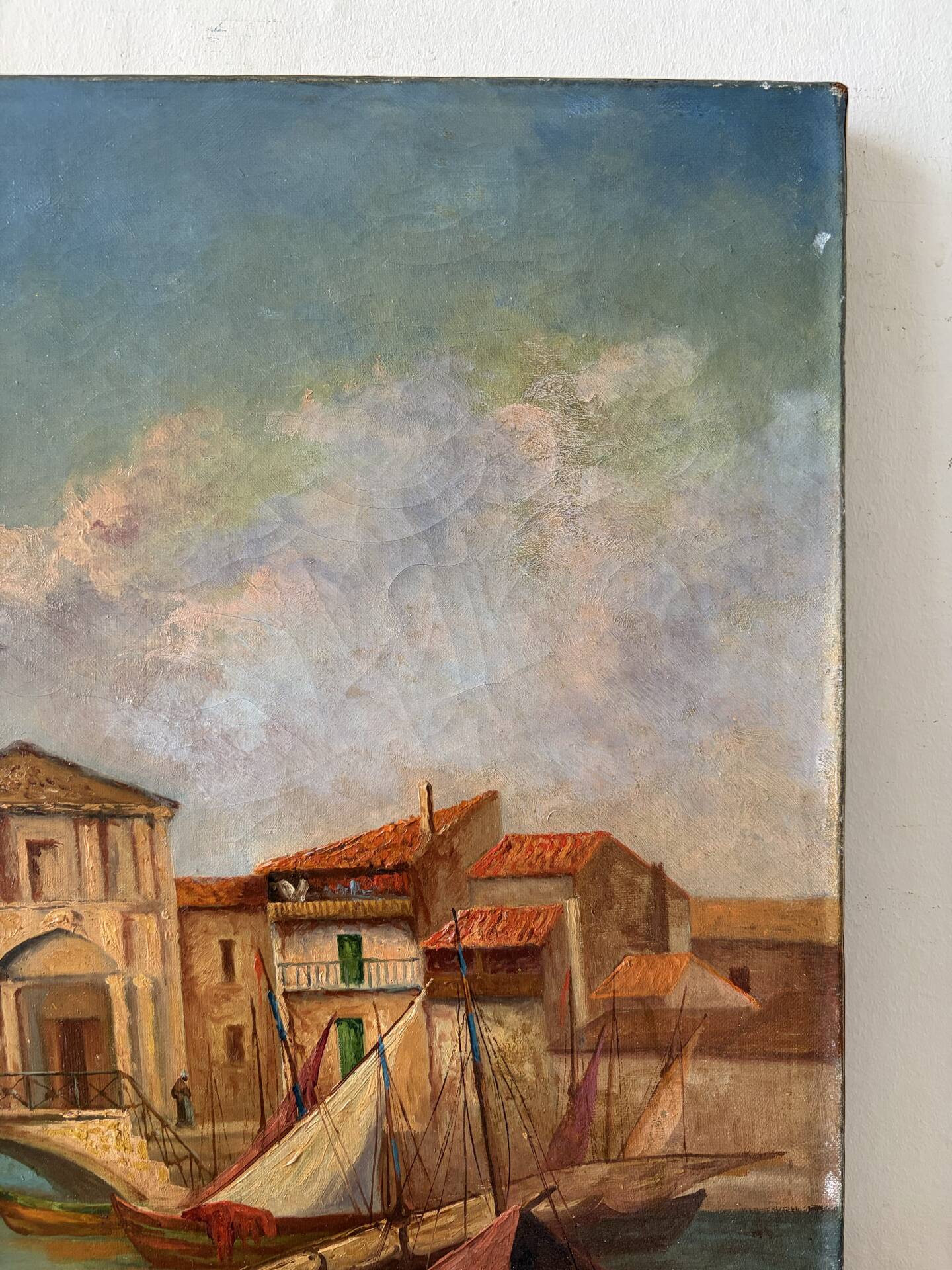 Mediterranean port, oil on canvas