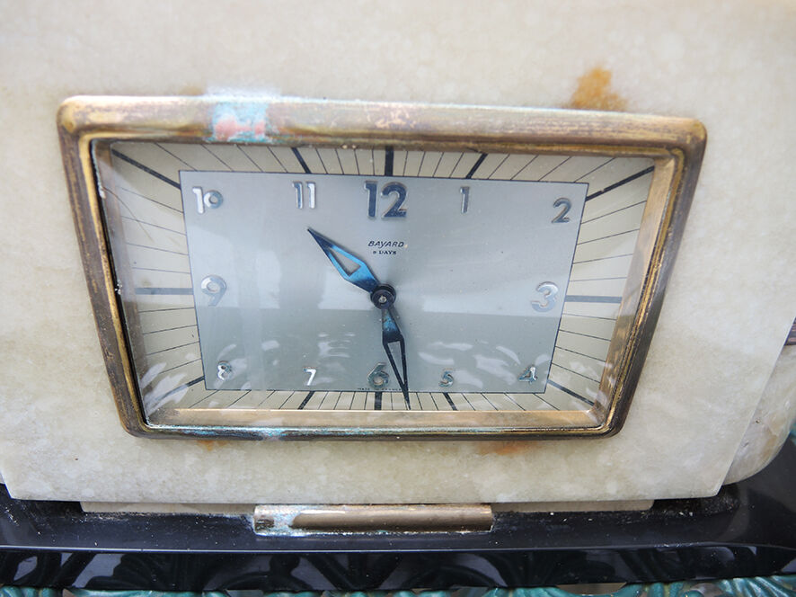 Clock art deco marble bayard