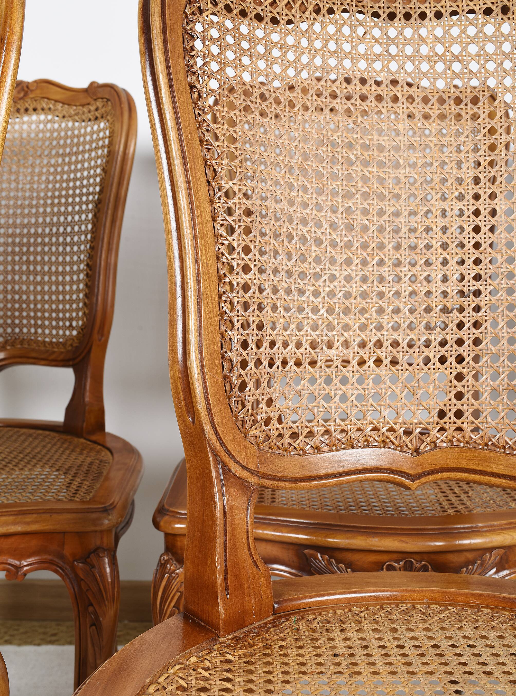 Louis xvi style cane chairs