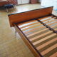 Scandinavian style bed in 140 with two integrated nightstands and two night lights