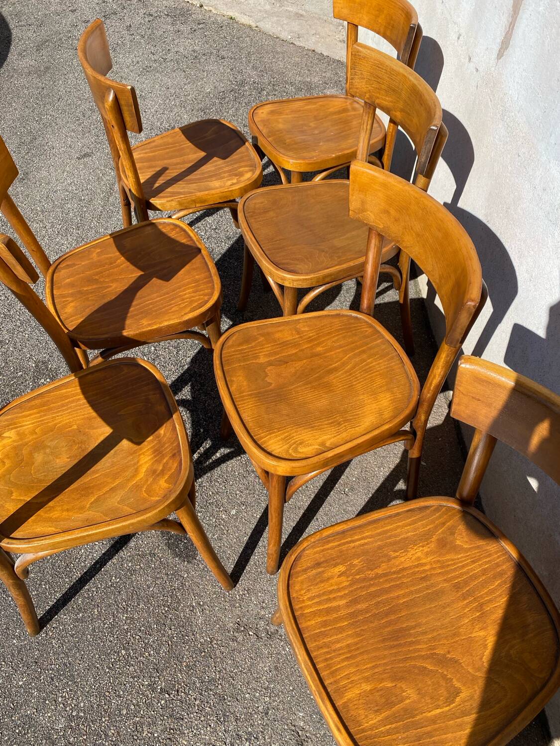 Série de 7 chaises bistrot vintage