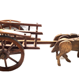 Attelage en bois chevaux jouet