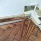 Vintage 1970s side table / Smoked glass accent table