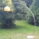 Arco telescopic design floor lamp from the 70s, marble base, chrome rod, plastic lampshade