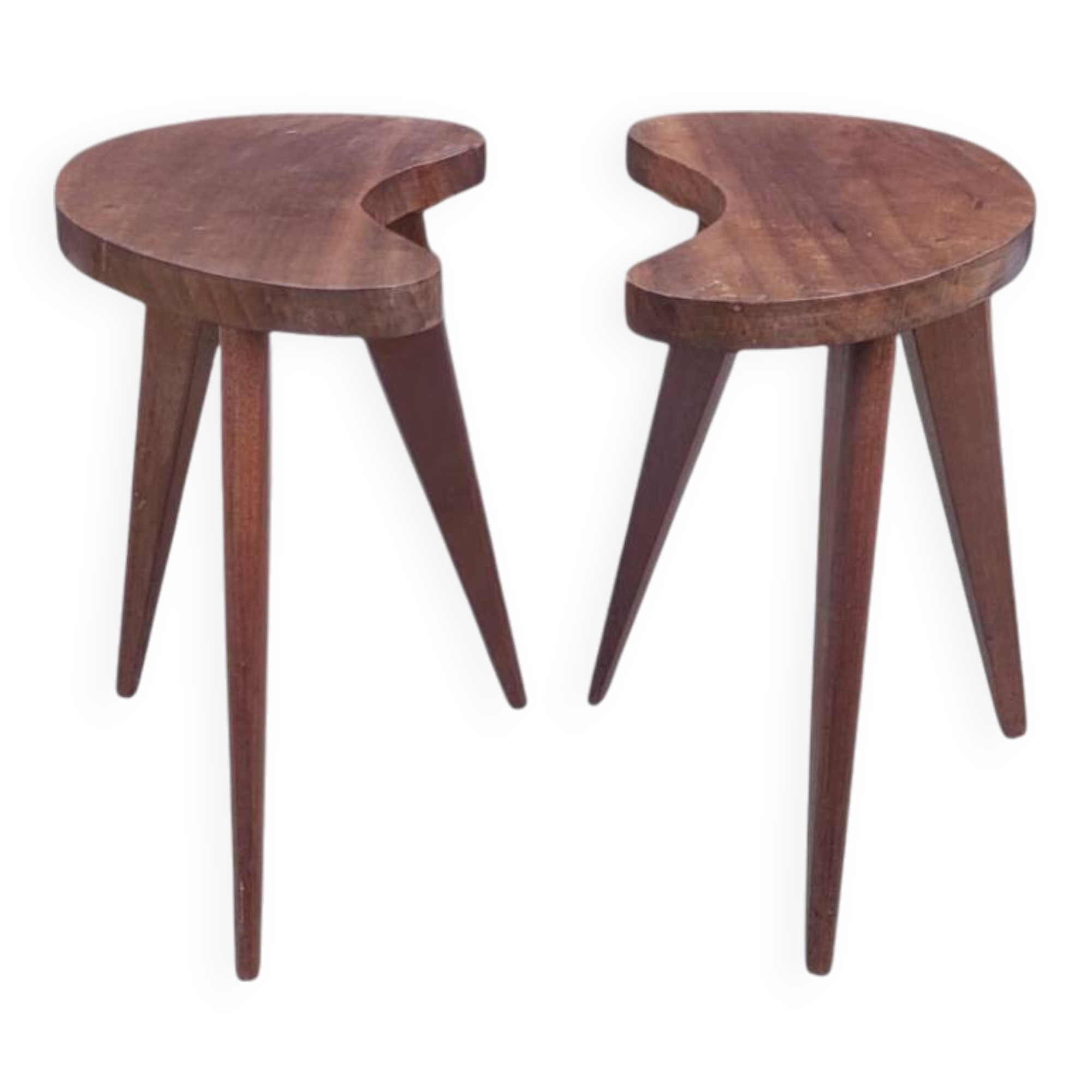 Pair of Scandinavian bean-shaped stools