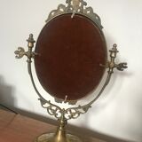 Golden brass standing psyche mirror  29x40cm