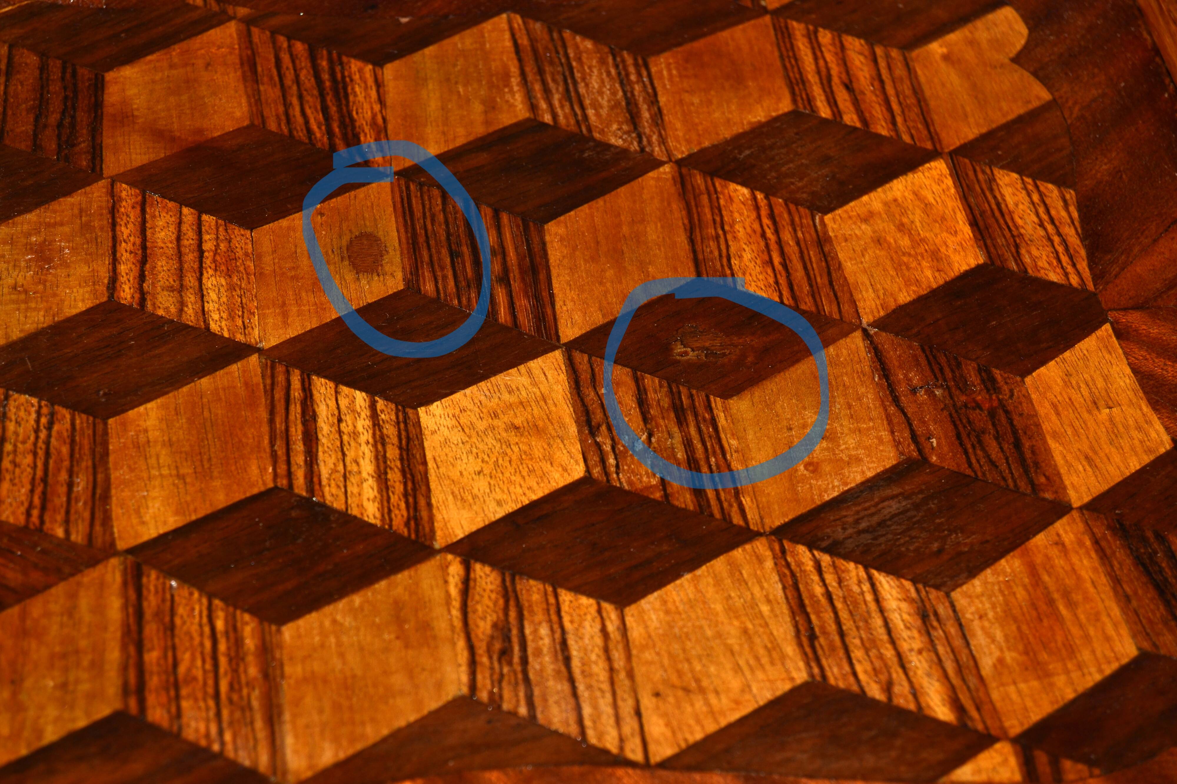 Old marquetry wooden tray