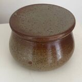 Glazed pottery water butter dish