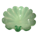 Sommerso ashtray lined with opaline green, Murano