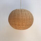 Hanging woven rattan lamp from the 1960s by Jansen Leuchten