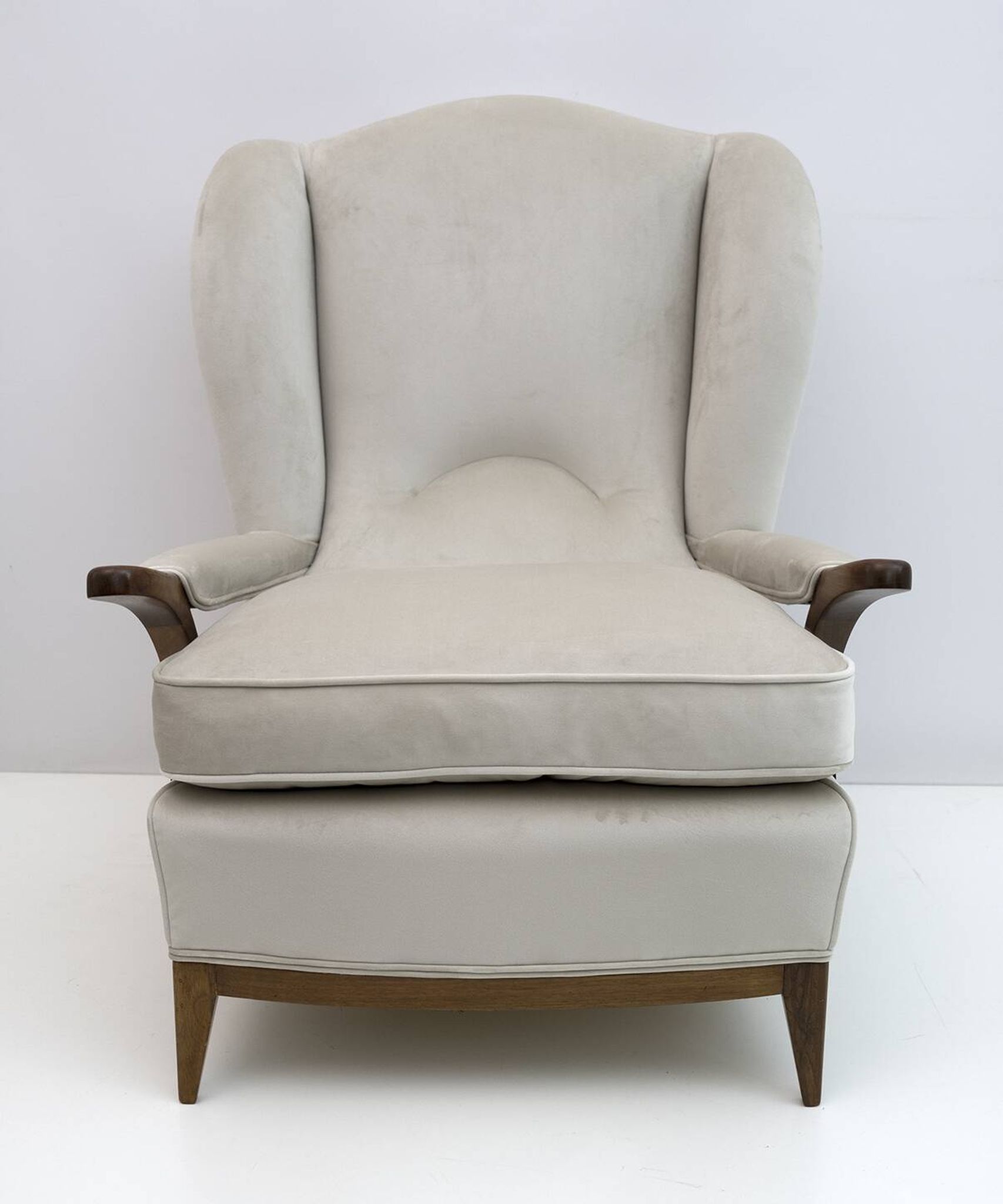 Attributed of Paolo Buffa Mid-Century Modern Italian Velvet Armchairs, 1950