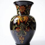 Vintage large vase from the 60s-70s, Hungarian MHV, in hand-painted glazed ceramic.