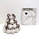 Art deco / etruscan style vintage tulip vase with glazed ceramic amphoras, italy