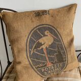 Cushion old hemp canvas "Potash d'Alsace"