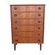 Mid-Century Modern Danish Chest of Six Drawers, Tallboy in Teak, Denmark, 1960s