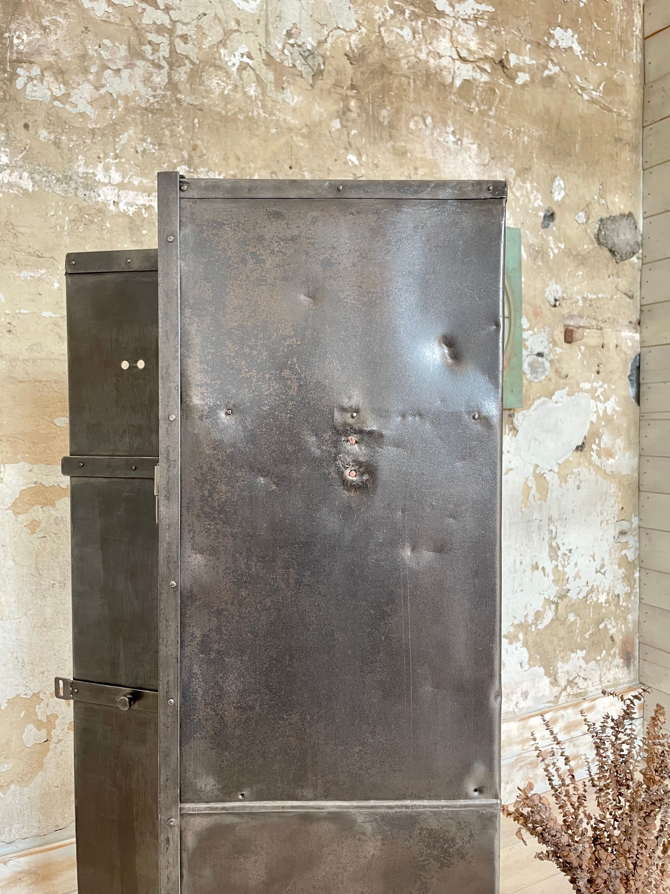 Industrial metal locker room