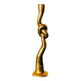 Bougeoirs noeud, design brutaliste, bronze, italie, 1970