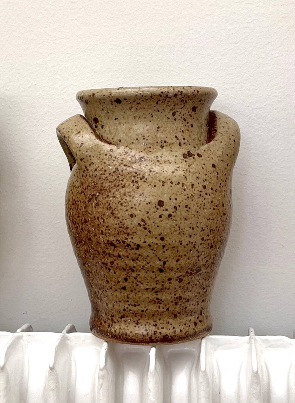 Speckled stoneware vase