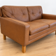 Mid-century Scandinavian Peem Oy, 2-seater cognac leather sofa 1960s