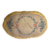 Hand-embroidered 1920s cushion