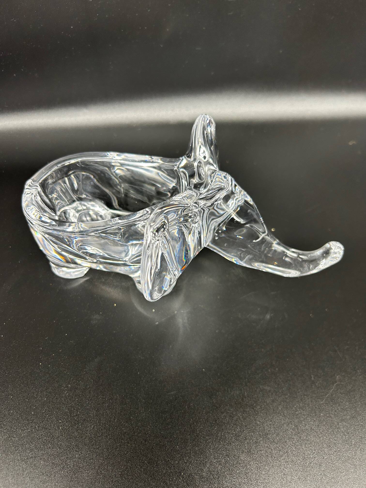 Large crystal elephant pocket tray