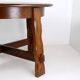 Table de salle à manger ronde à rallonge en chêne massif Brutalist 1950s Mid-20th Century