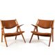 Fauteuils en chêne CH-28 de Hans J. Wegner