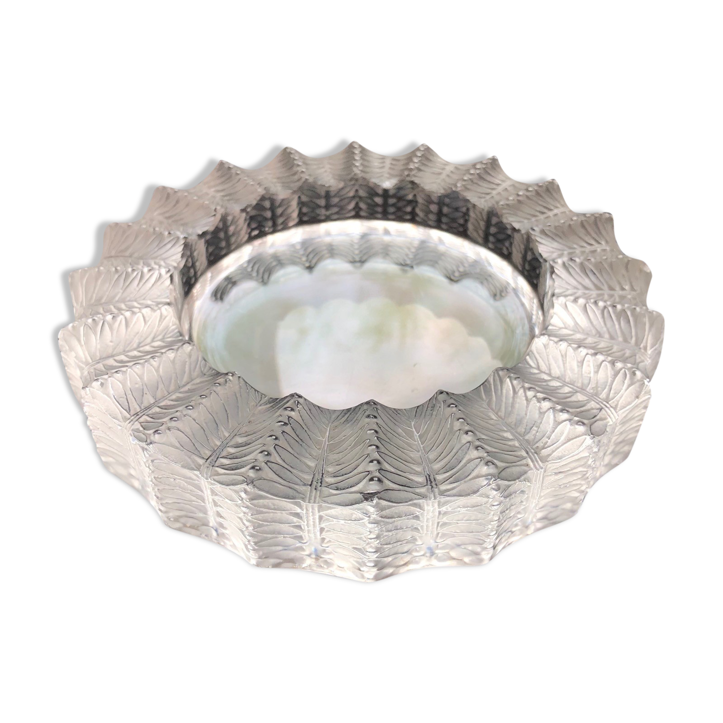 Vintage Lalique ashtray, Jamaican model, crystal