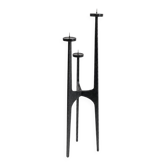 Large brutalist tripod chandelier in hammered wrought iron – Europe, circa 196