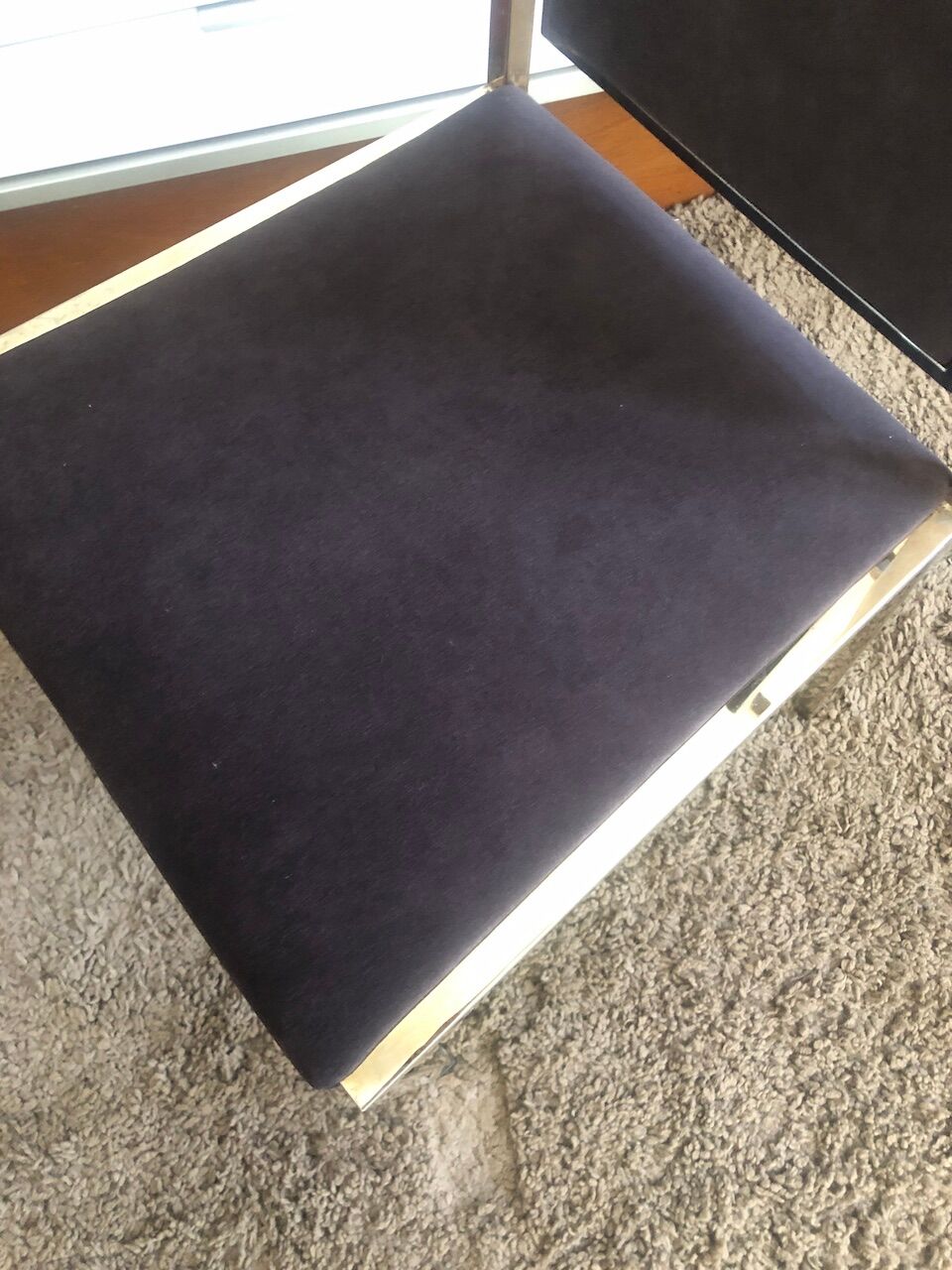 Set of 8 brass and alcantara chairs Romeo Rega 1970