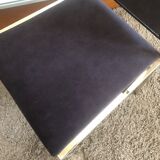 Set of 8 brass and alcantara chairs Romeo Rega 1970