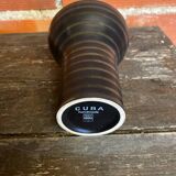 Vase CUBA Aza Selection Made In Germany Black Brown Ceramic Vintage