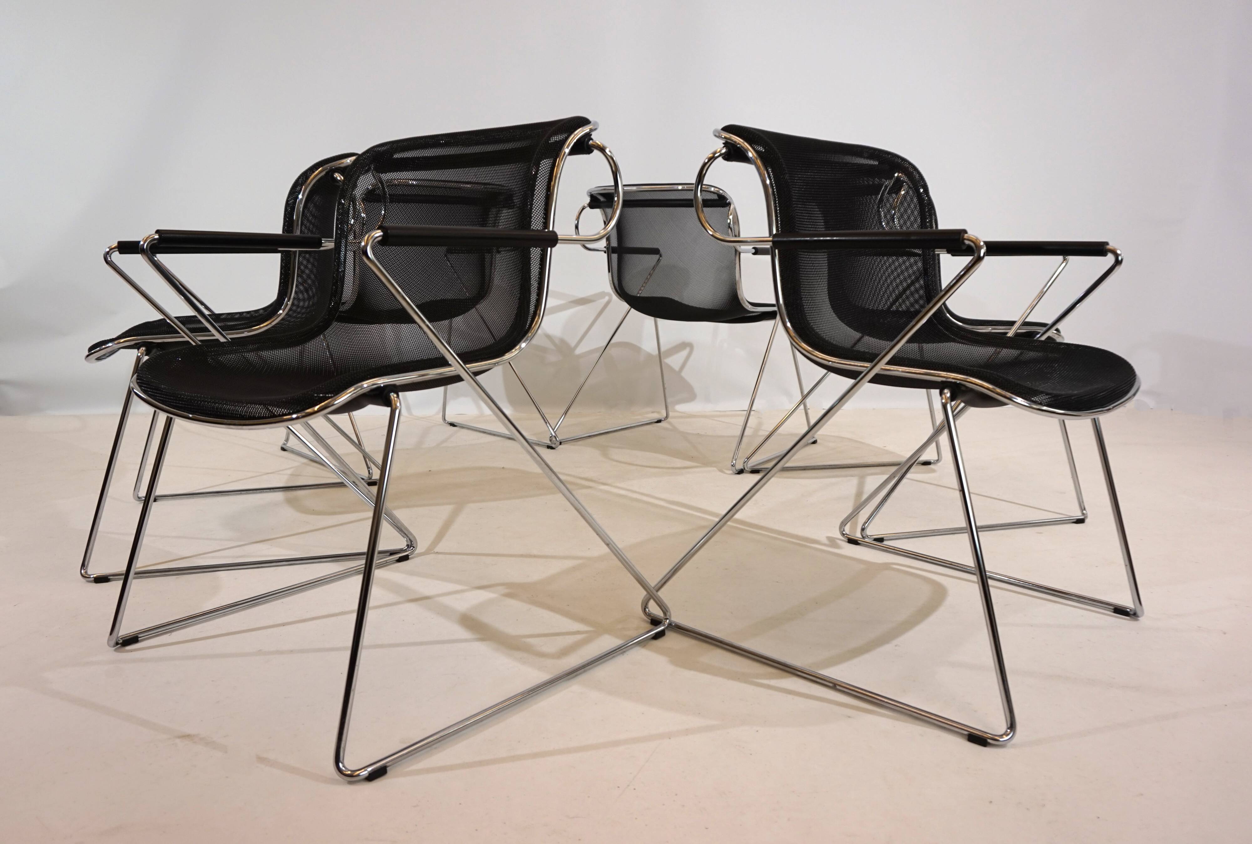Set of 6 Castelli Penelope dining/conference chairs by Charles Pollock