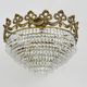 Old chandelier, bronze crown ceiling lamp, 8 floors, 4 lights, glass grapevines, year 70/80